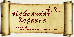 Aleksandar Kajević vizit kartica